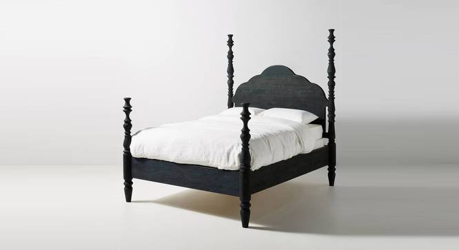 Tiana Solid Wood Non Storage Bed (King Bed Size, Light Black Finish) by Urban Ladder - Design 1 Side View - 844935