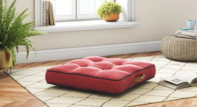 Cathy Floor Cushion 20x36 Rhubarb Red (Rhubarb Red) by Urban Ladder - Full View Design 1 - 844975