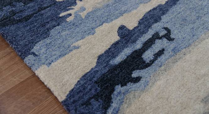 Ruby Wool & Viscose Carpet - 5x8 (Navy, 5 x 8 Feet Carpet Size) by Urban Ladder - - 