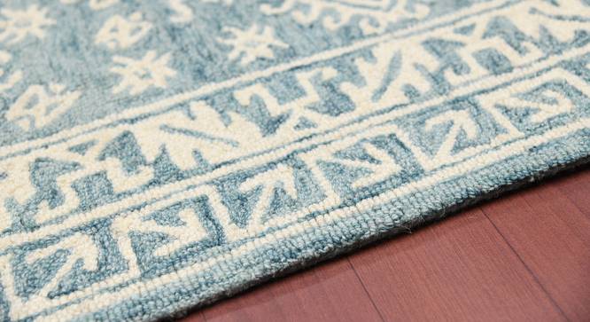 Jace Wool Carpet - 4x6 (Blue, 4 x 6 Feet Carpet Size) by Urban Ladder - - 