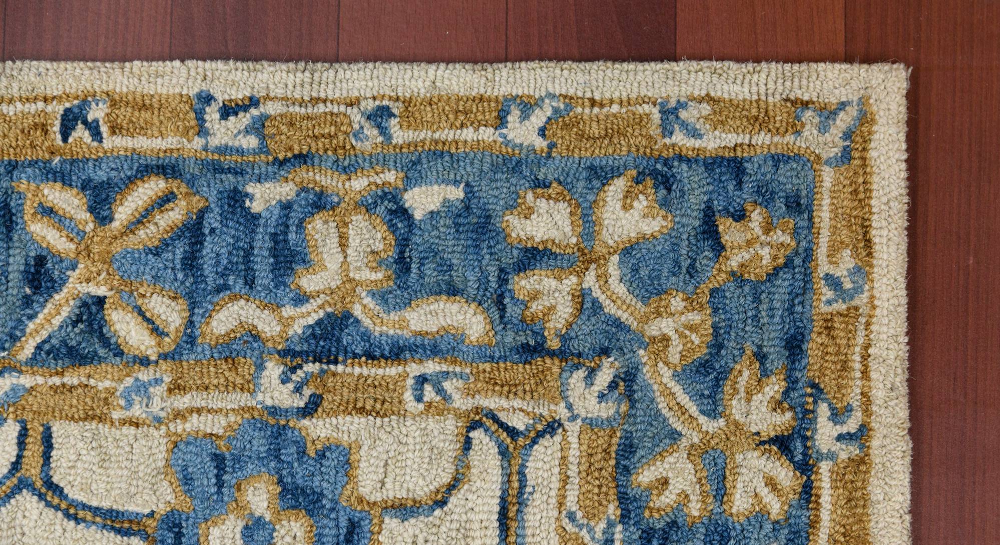 Blue Wool Carpet 4 X 6 Feet Urban Ladder