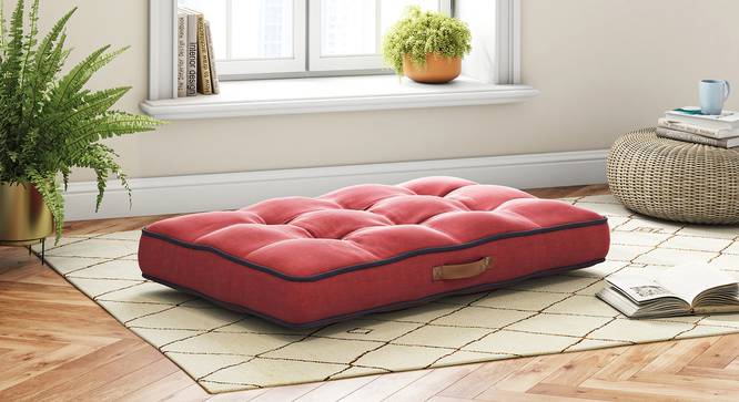 Cathy Floor Cushion 20x36 Rhubarb Red (Rhubarb Red) by Urban Ladder - Full View - 845409