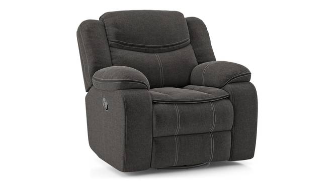 Atticus single seater swivel rock recliner in Baltic Blue Premium Chenille Fabric (One Seater, Urban Grey) by Urban Ladder - Cross View - 845899