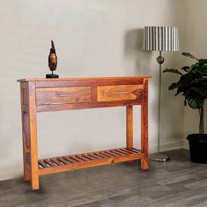 Evok Symphoney Design Orchid Solid Wood Console Table in Matte Finish