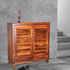 Shoe Rack Design Optima Solidwood Shoe Rack With 2 Drawer In Walnut Color (Lacquered Finish)
