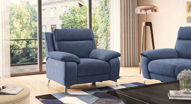 Emila Recliner (Blue, One Seater) by Urban Ladder - Full View Design 1 - 846055