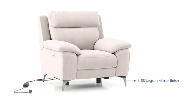 Emila Recliner (Cream, One Seater) by Urban Ladder - Cross View Design 1 - 846066