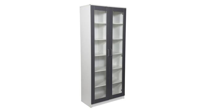 Larry Engineered Wood Display Unit (Graphgite Grey & Frosty White Finish) by Urban Ladder - Full View Design 1 - 846110