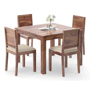 Dining Tables And Chairs In Hyderabad Design Brighton Oribi Solid Wood 4 Seater Dining Table with Set of Chairs in Teak Finish