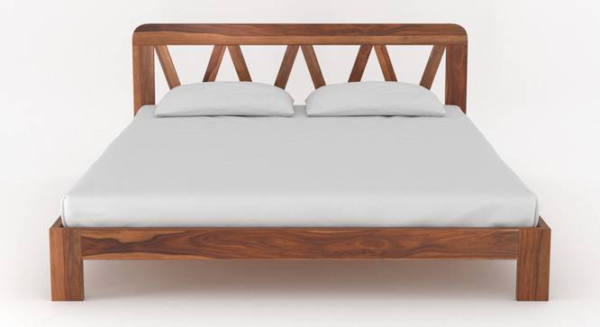 Carmel Non Storage Bed in Teak Finish (Teak Finish, Queen Bed Size) by Urban Ladder - - 