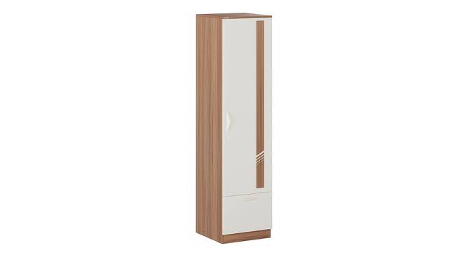 Andrie Single Door Wardrobe with one Drawer (Walnut & Frosty Finish) by Urban Ladder - Front View Design 1 - 846944