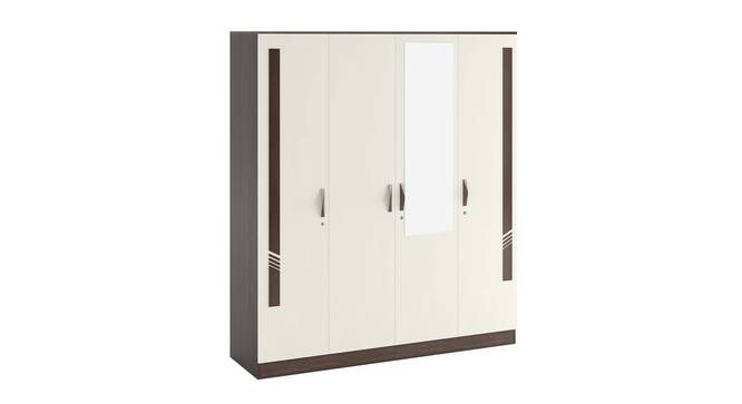 Andrie 4 Door Wardrobe with Mirror & Drawer (Wenge & Frosty Finish) by Urban Ladder - Front View Design 1 - 846950