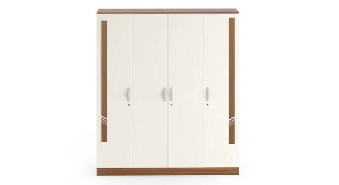 Andrie 4 Door Wardrobe with Drawer (Walnut & Frosty Finish) by Urban Ladder - Front View Design 1 - 846951
