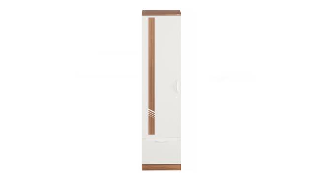 Andrie Single Door Wardrobe with one Drawer (Walnut & Frosty Finish) by Urban Ladder - Design 1 Side View - 846955