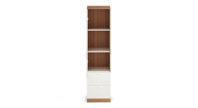 Andrie Single Door Wardrobe with Two Drawer (Walnut & Frosty Finish) by Urban Ladder - Design 1 Side View - 846957