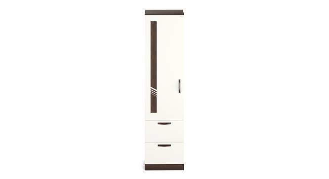 Andrie Single Door Wardrobe with Two Drawer (Wenge & Frosty Finish) by Urban Ladder - Design 1 Side View - 846958