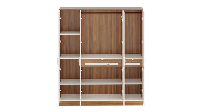 Andrie 4 Door Wardrobe with Drawer (Walnut & Frosty Finish) by Urban Ladder - Design 1 Side View - 846962
