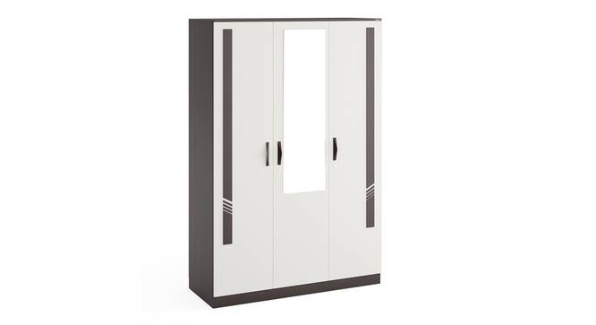 Andrie 3 Door Wardrobe with Mirror and Drawer (Wenge & Frosty Finish) by Urban Ladder - Front View Design 1 - 847016