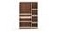 Andrie 3 Door Wardrobe with Mirror and Drawer (Walnut & Frosty Finish) by Urban Ladder - Design 1 Side View - 847018