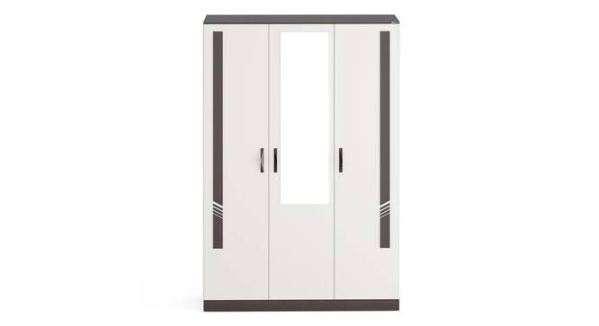 Andrie 3 Door Wardrobe with Mirror and Drawer (Wenge & Frosty Finish) by Urban Ladder - Design 1 Side View - 847019