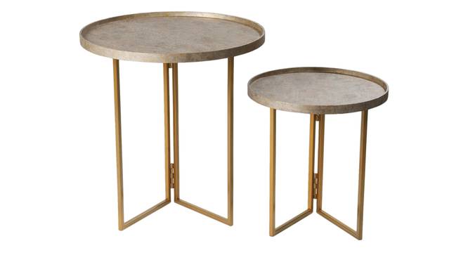 Transcendent Tinge Dark Gold Nested Table (Matte Finish) by Urban Ladder - Design 1 Side View - 847089