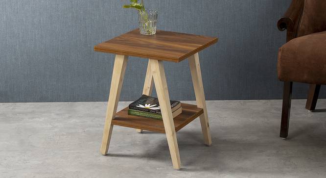 Teak Hues  Side Table (Matte Finish) by Urban Ladder - Front View Design 1 - 847145