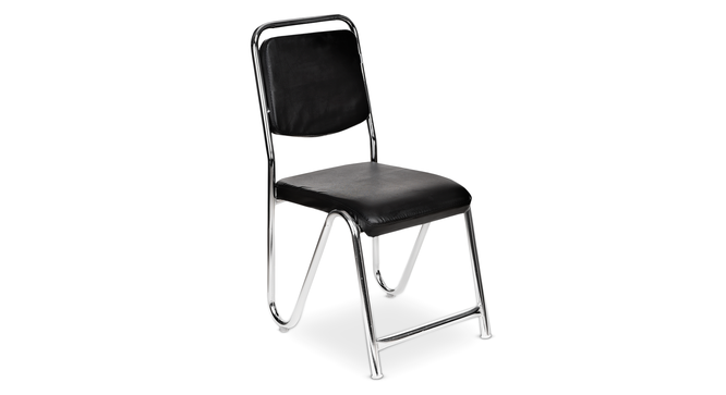 Ronald Visitor Chair - Black (Black) by Urban Ladder - Front View Design 1 - 847215