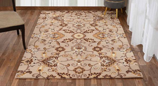 Bernice Beige Wool Carpet (Beige, 4 x 6 Feet Carpet Size) by Urban Ladder - Front View Design 1 - 847383