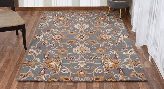 Bertoia Grey Wool Carpet (Grey, 5 x 7 Feet Carpet Size) by Urban Ladder - Front View Design 1 - 847396
