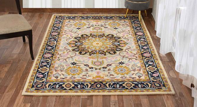 Bardot White Wool Carpet (White, 6 x 9 Feet Carpet Size) by Urban Ladder - Front View Design 1 - 847403