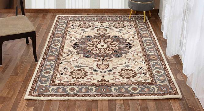 Rickman Beige Wool Carpet (Beige, 6 x 9 Feet Carpet Size) by Urban Ladder - Front View Design 1 - 847406