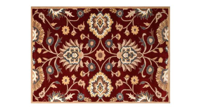 Metoh Red Wool Carpet (Red, 5 x 8 Feet Carpet Size) by Urban Ladder - Design 1 Side View - 847616