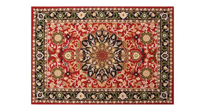 Yuten Red Wool Carpet (Red, 4 x 6 Feet Carpet Size) by Urban Ladder - Design 1 Side View - 847638