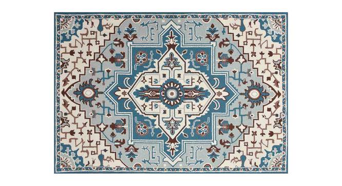 Adiya Blue Wool Carpet (Blue, 4 x 6 Feet Carpet Size) by Urban Ladder - Design 1 Side View - 847662