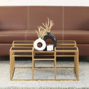 claymint Valentino Square Metal Coffee Table in Golden Finish-picture-16