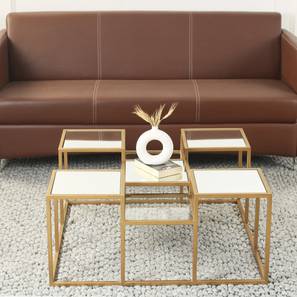 claymint Valentino Square Metal Coffee Table in Golden Finish-picture-19