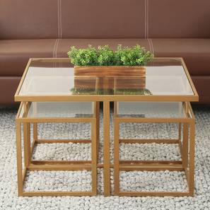 claymint Valentino Square Metal Coffee Table in Golden Finish-picture-19