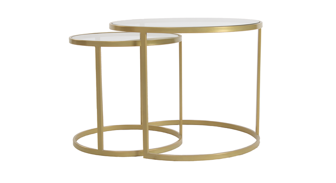 Nelson Nesting Set of 2 Coffee Table - 1-93-1-1 (Golden Finish) by Urban Ladder - Front View Design 1 - 847822
