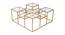Valentino Clear Glass Bunching Coffee Table in Dark Gold Finish - 1-96-1-6 (Golden Finish) by Urban Ladder - Front View Design 1 - 847830