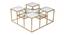 Valentino Glass Mirror Bunching Coffee Table in Dark Gold Finish - 1-96-1-8 (Golden Finish) by Urban Ladder - Front View Design 1 - 847832