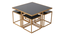 Valentino Black Glass Nesting Coffee Table in Dark Gold Finish - 1-96-1-10 (Golden Finish) by Urban Ladder - Front View Design 1 - 847834