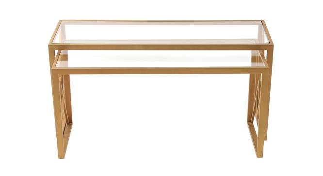 Valentino Clear Glass Nesting Coffee Table in Dark Gold Finish - 1-96-1-15 (Golden Finish) by Urban Ladder - Design 1 Side View - 847837