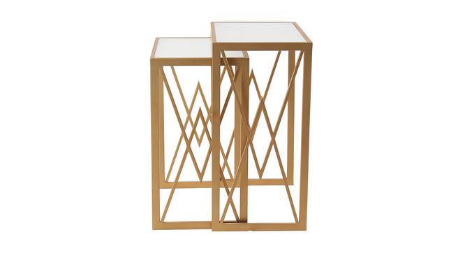 Valentino Frosted Glass Nesting Side Table in Dark Gold Finish - 1-96-1-14 (Golden Finish) by Urban Ladder - Design 1 Side View - 847840