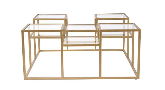 Valentino Clear Glass Bunching Coffee Table in Dark Gold Finish - 1-96-1-6 (Golden Finish) by Urban Ladder - Design 1 Side View - 847842