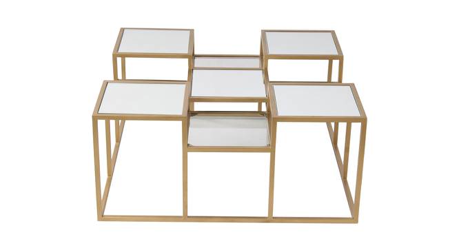 Valentino Glass Mirror Bunching Coffee Table in Dark Gold Finish - 1-96-1-8 (Golden Finish) by Urban Ladder - Design 1 Side View - 847844