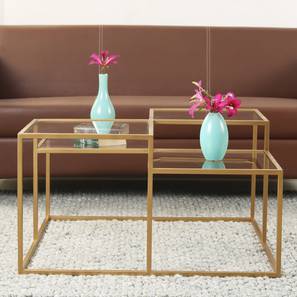 claymint Valentino Square Metal Coffee Table in Golden Finish-picture-12