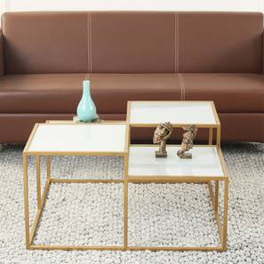 Valentino Square Metal Coffee Table in Golden Finish-image-29