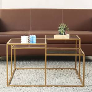 claymint Valentino Square Metal Coffee Table in Golden Finish-picture-14
