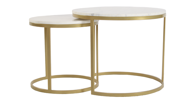 Nelson Nesting Set of 2 Coffee Table - 1-93-1-4 (Golden Finish) by Urban Ladder - Front View Design 1 - 847908