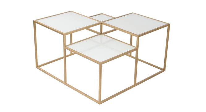 Valentino Frosted Glass Bunching Coffee Table in Dark Gold Finish - 1-96-1-3 (Golden Finish) by Urban Ladder - Front View Design 1 - 847914